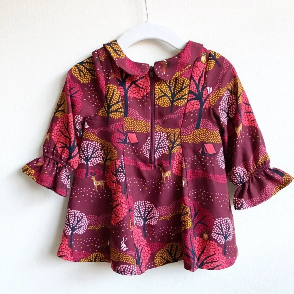Genuine Kids Maroon Woodland Dress